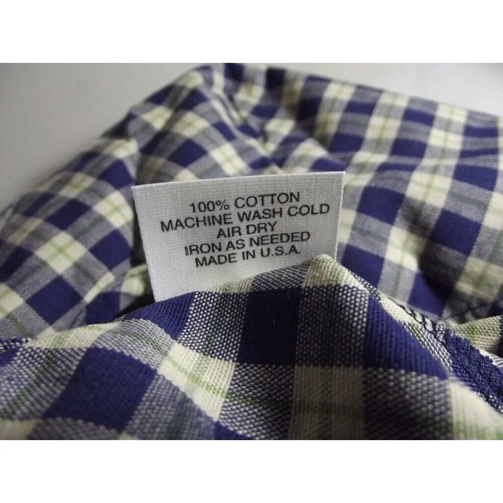 Longaberger Navy and Cream Plaid Fabric Basket Liner